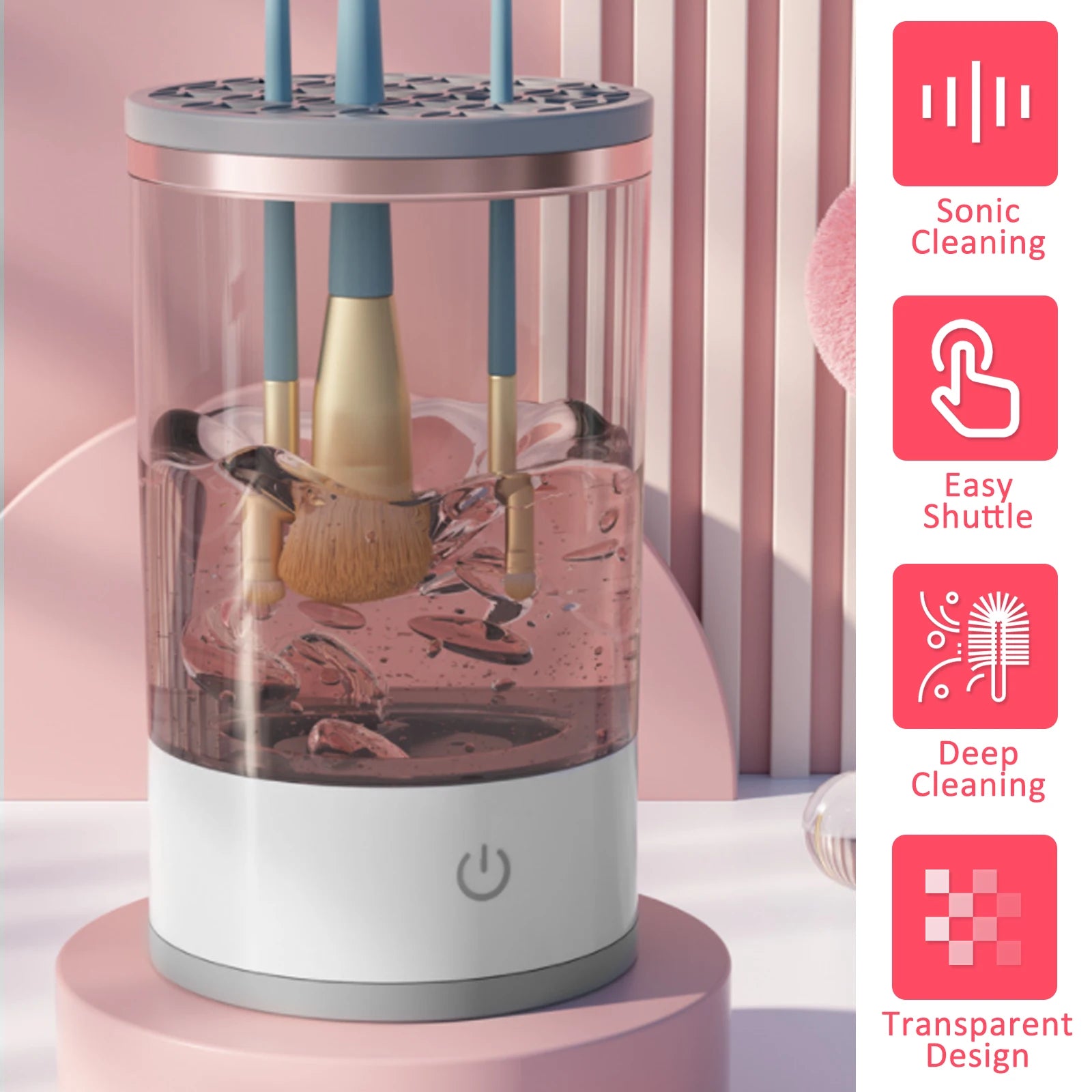 Limpador Elétrico de Pincéis de Maquiagem USB Portátil 2 em 1: proteja sua pele, mantendo-a limpa e saudável!