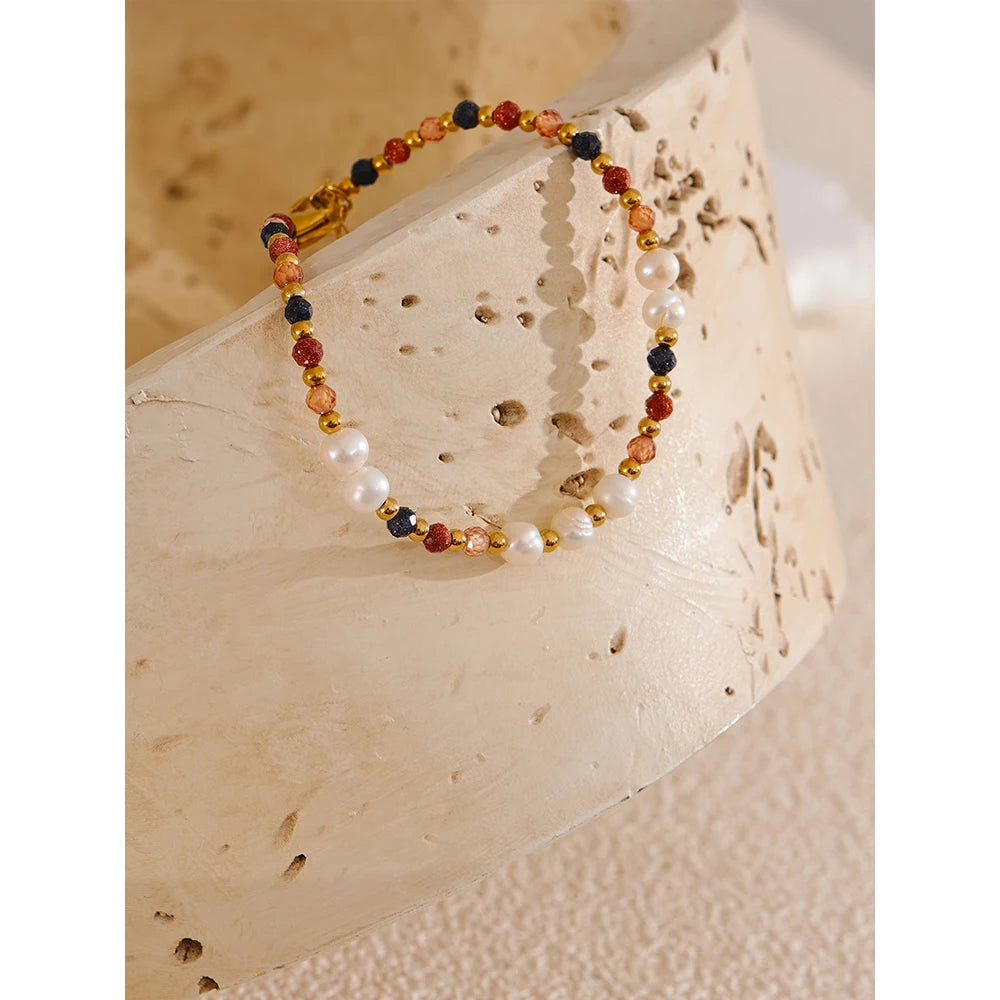 Pulseira de pedra natural Bling
