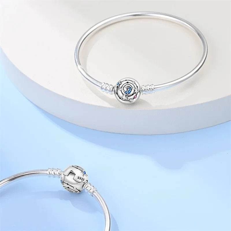 Pulseira Original 17-20CM Prata 925: Brilhe com o Encanto das Estrelas e a Delicadeza dos Detalhes